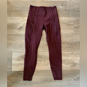 Athleta Rainier Tight Burgundy Merlot